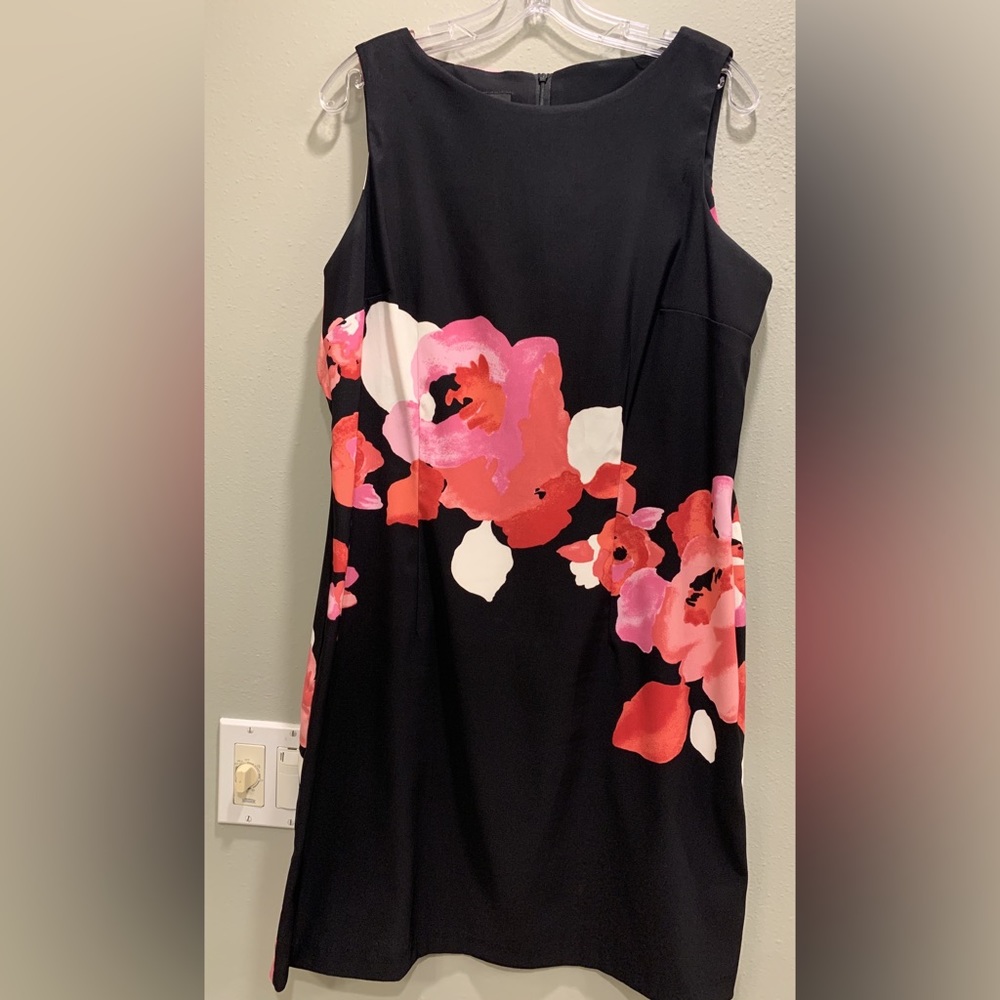AB Studio Black Dress with Floral Print 🌺 Size 14